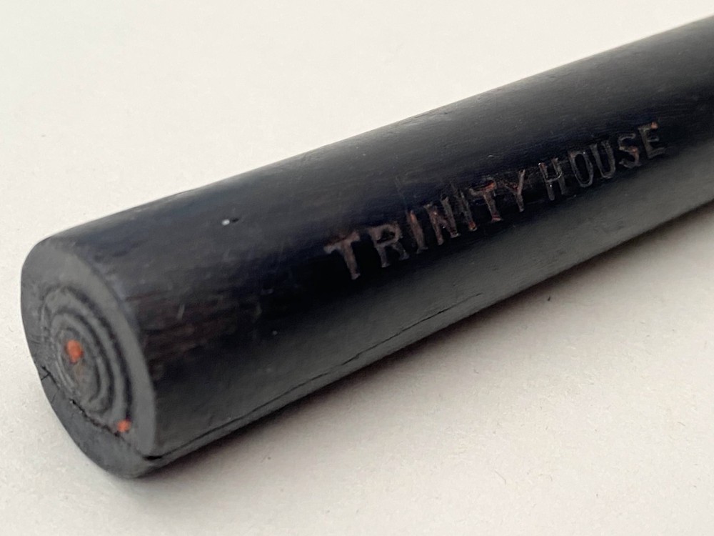 Antique Ebony Parallel Rolling Ruler Trinity House Stamp Maritime Interest