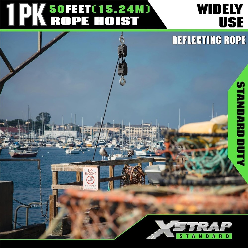 High Visibility 50ft Reflective Hoist System - Effortless Lifting Power 2000LB