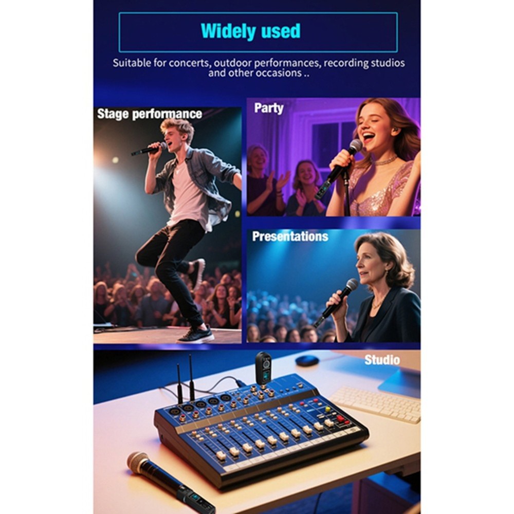 UHF Microphone Converter System XLR Transmitter and Microphone Receiver9933