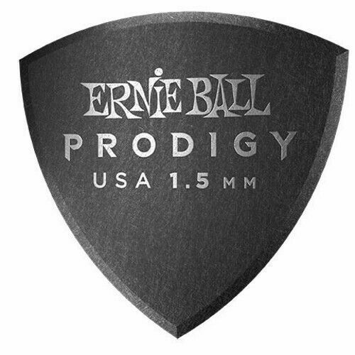 Ernie Ball 9332 Prodigy Picks, Black Large Shield, 6 Pack, 1.5mm
