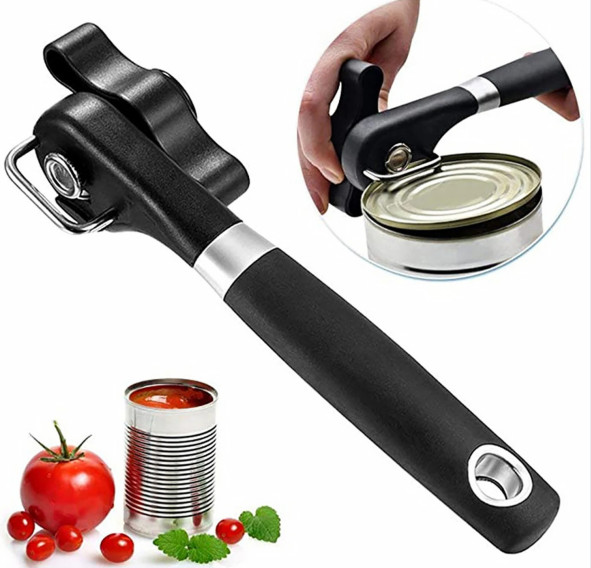 Plastic Hand-actuated Can Opener Safety Kitchen Tools Easy Grip Side Cut Manual