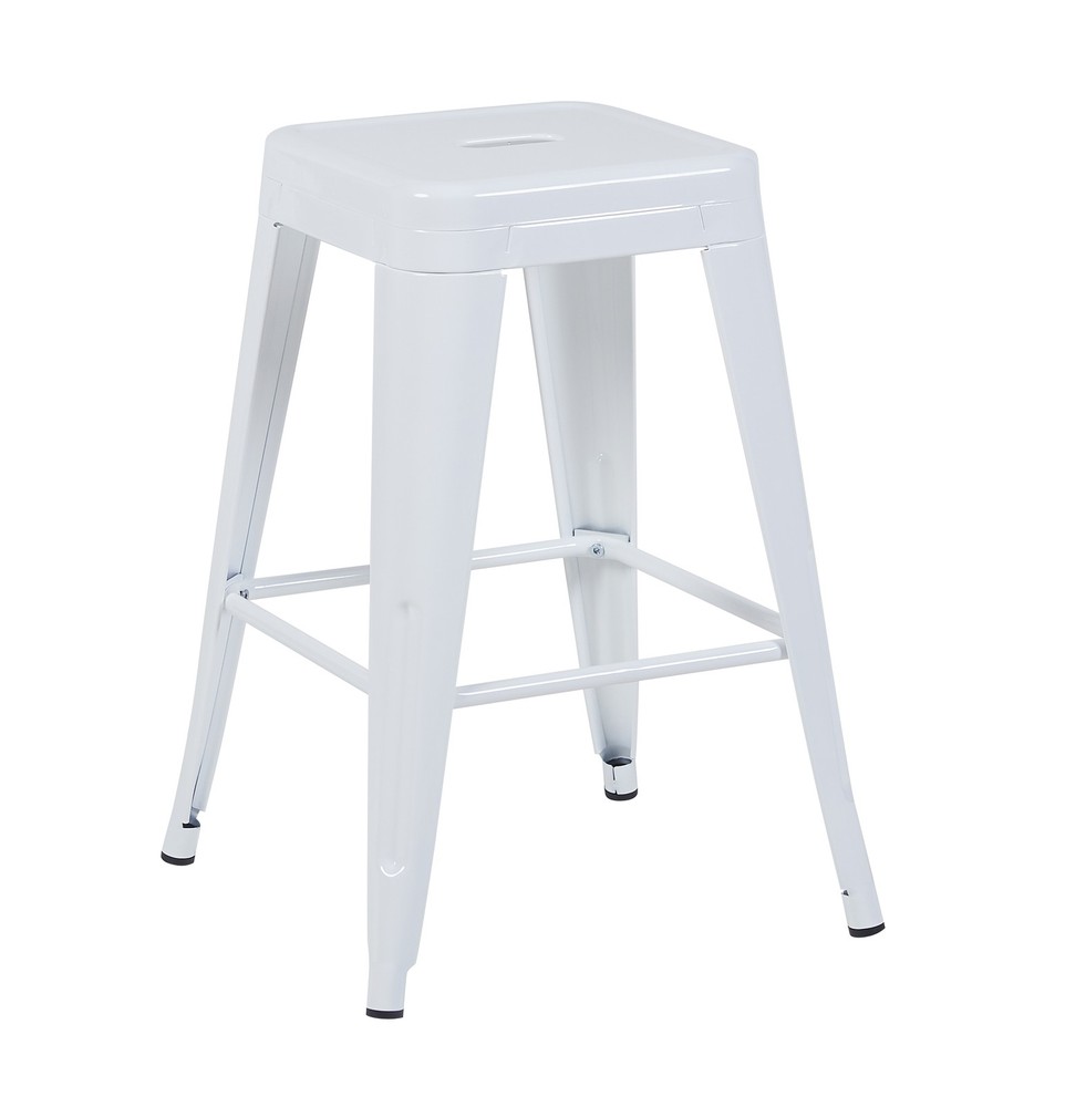 24 Inch Counter Height Stool, Backless Metal Bar Stools Set of 2, Non-Stackabl