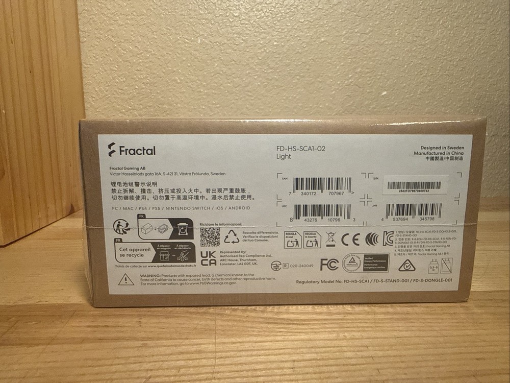 Fractal Design Scape Light Wireless Gaming Headset – Bluetooth/USB, 40h Battery