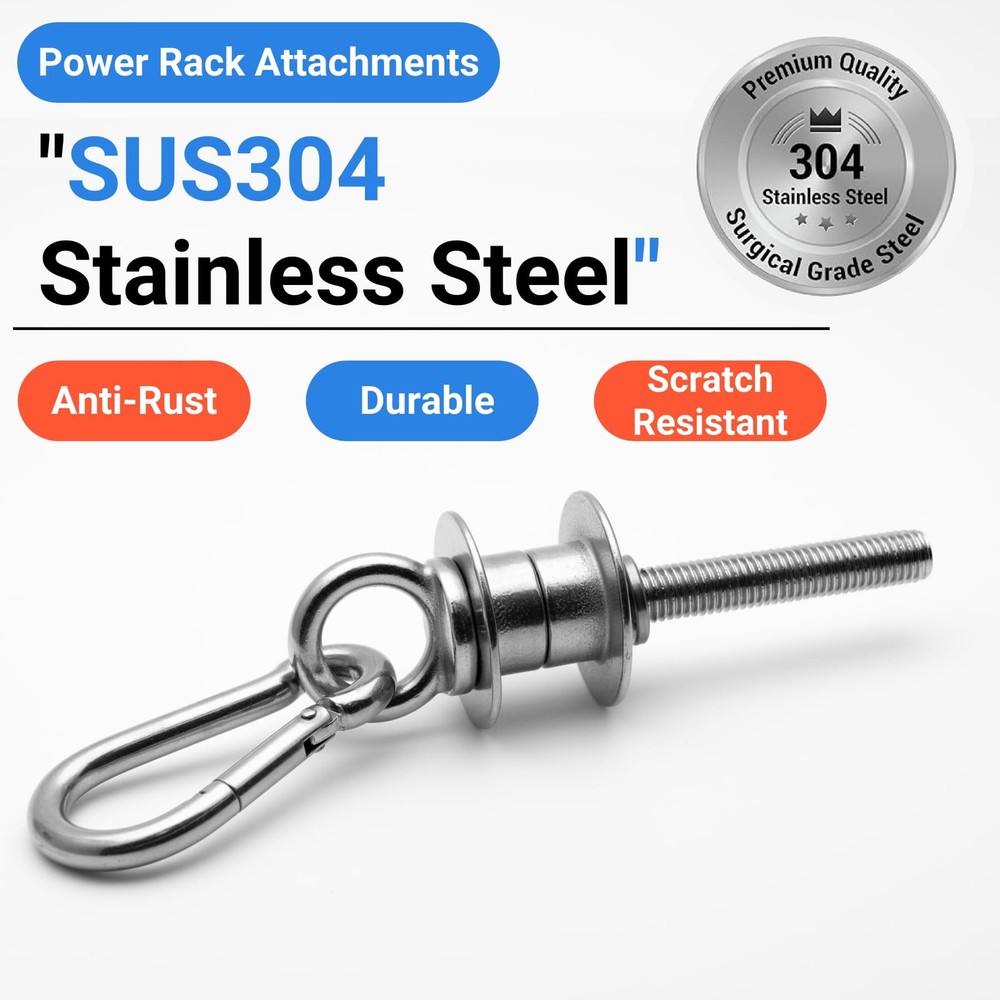 Height-Adjustable Cable Pulley System for Power Racks – Heavy-Duty Stainless ...