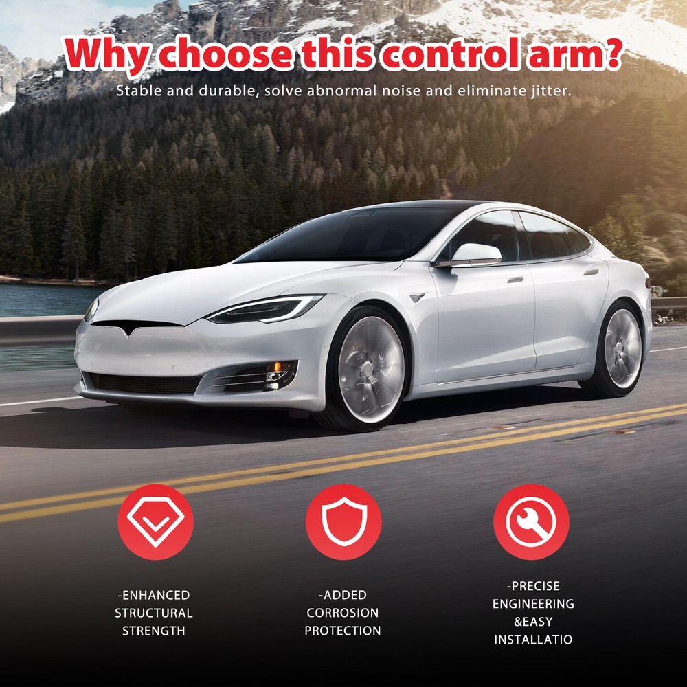 6Pcs Front Upper Lower Control Arms w/ Ball Joints for Tesla Model 3 2017-2021