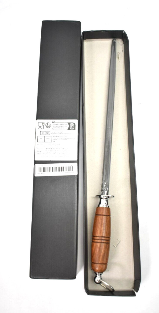 Elephas Plus Kitchen Sharpening Rod 12" Mahogany Handle Tool Honing Steel