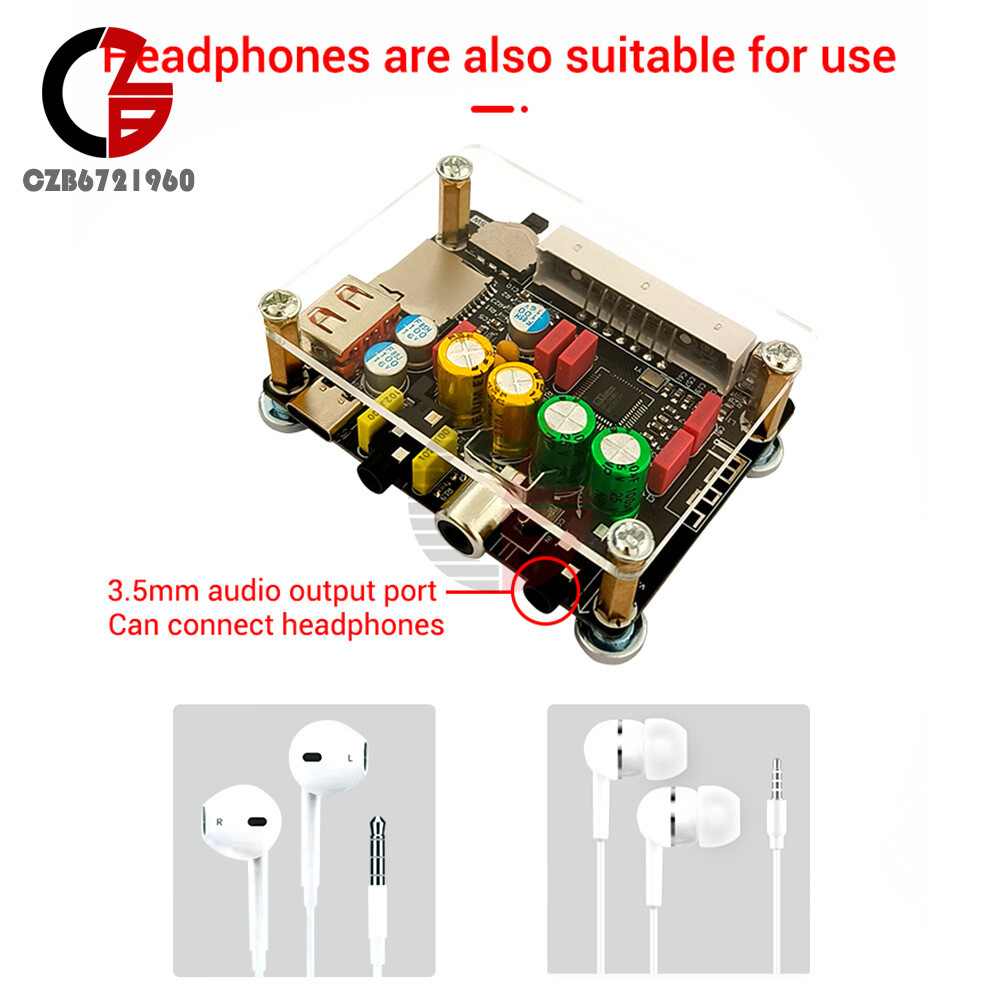 ZK-DAM-K1 Bluetooth U Disk Sound Card TF Decoder Board Front DSP Tuning Type-C