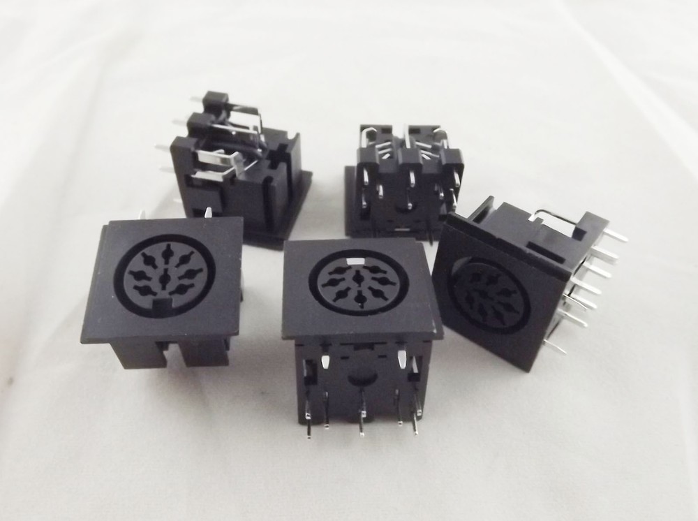 1pcs DIN 8 Pin Circular Jack Female Panel Mount PCB Mount Connector Adapter