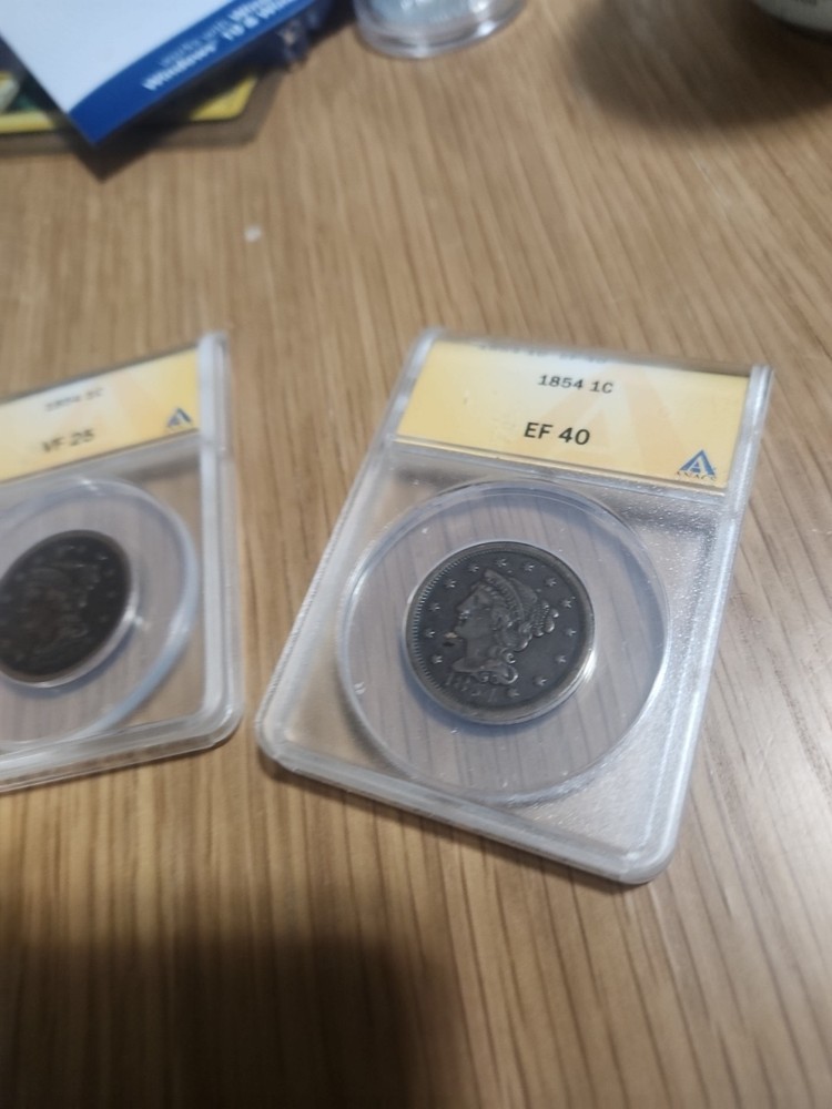 Selling 2 1854 One cent Coins VF 25 And EF 40