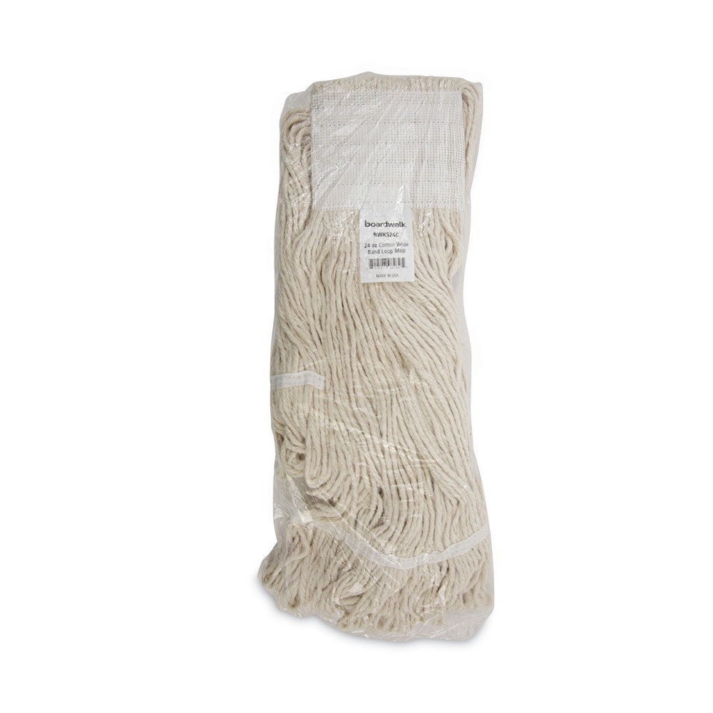Boardwalk 524C 24 oz. Pro Loop Web/Tailband Cotton Mop Head - WT (12/CT) New