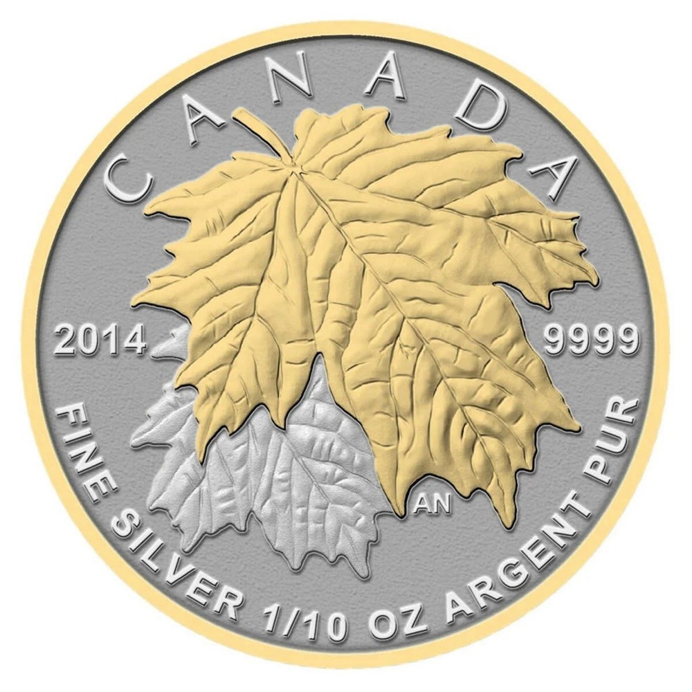 2014 Canadian 5-Coin Silver Reverse Proof Maple Leaf Set