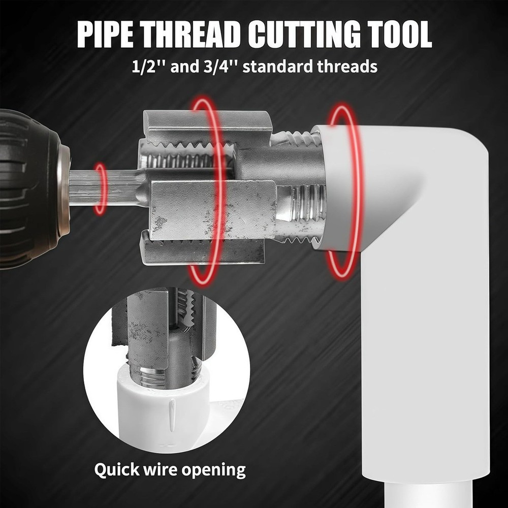 2X Water Pipe Internal & External Integrated Threader Kit Threader Cutting Tool