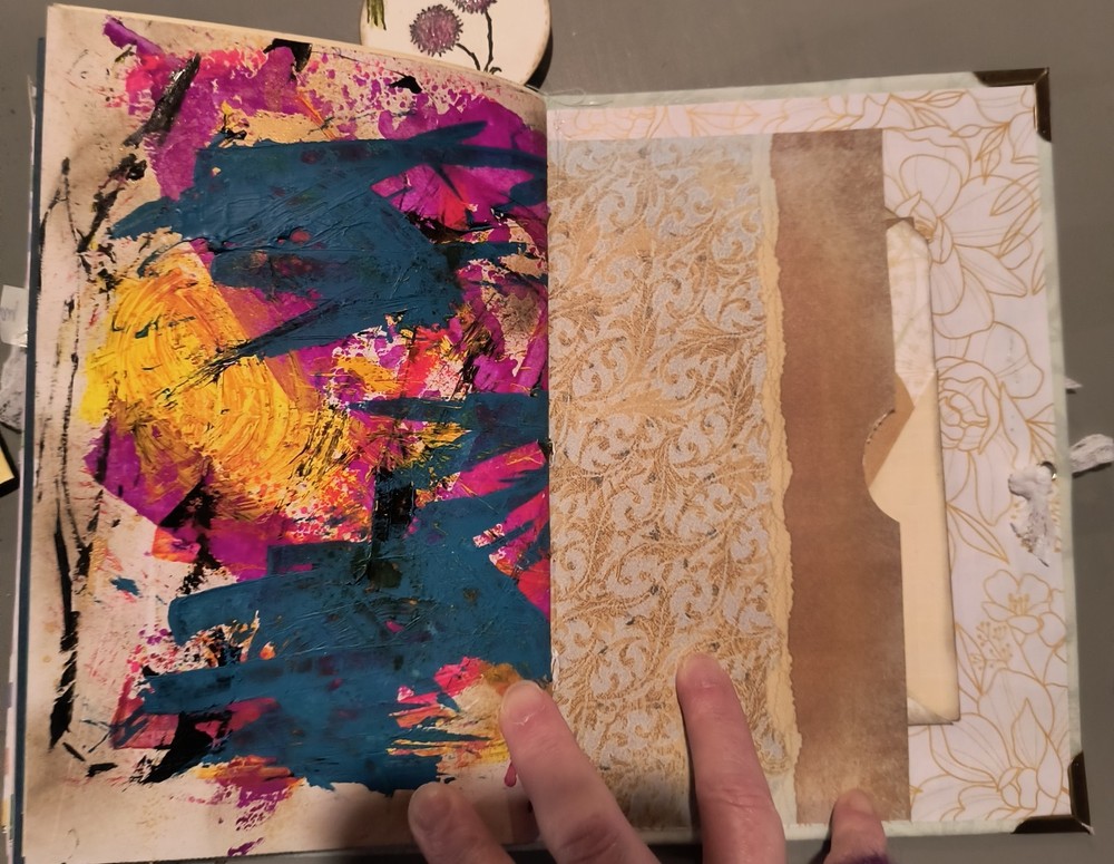 Handmade fabric covered junk journal