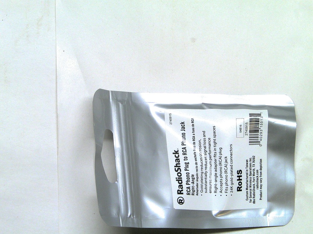 RadioShack RCA Right-angle Adapter 2740915