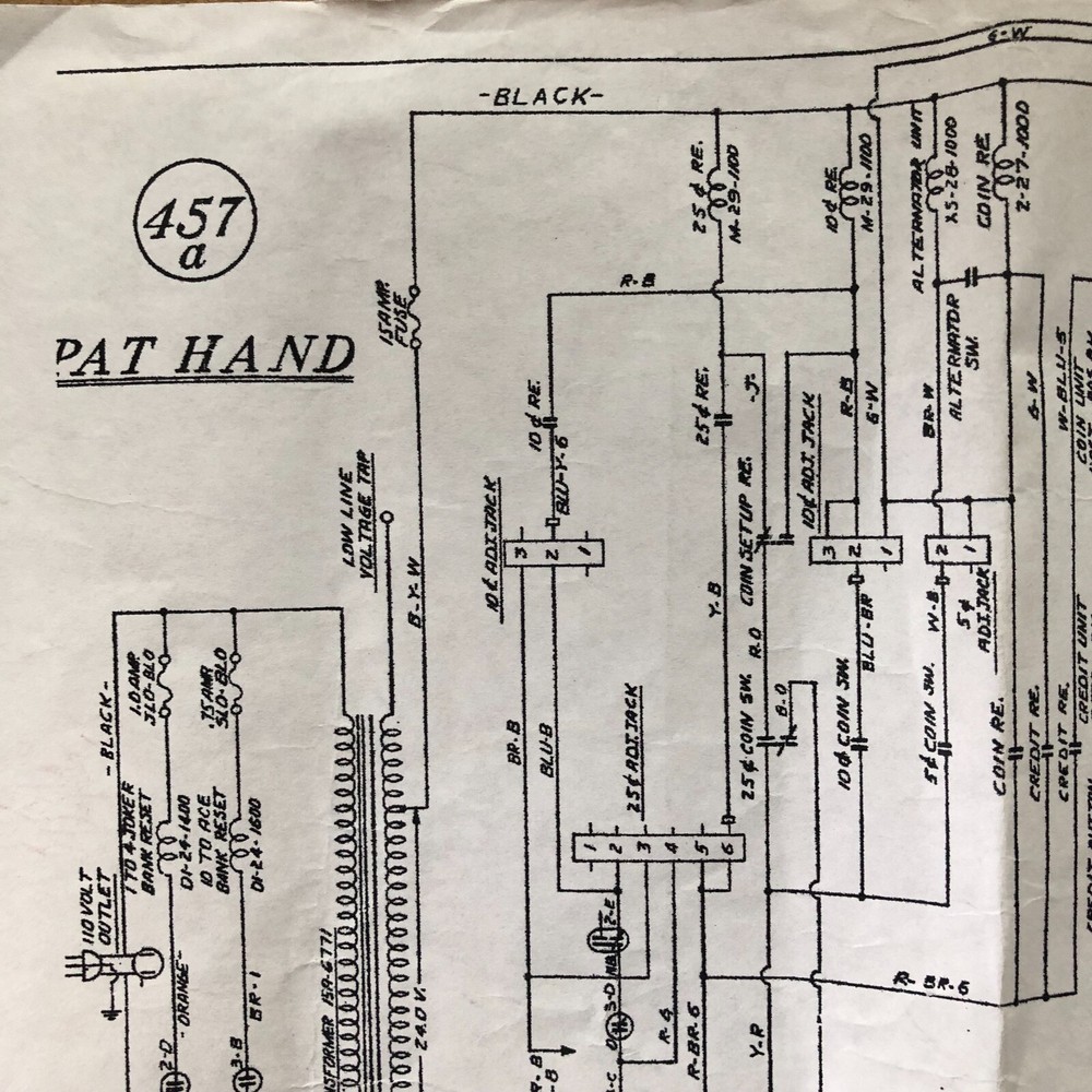 Williams Pat Hand Pinball Machine Schematic