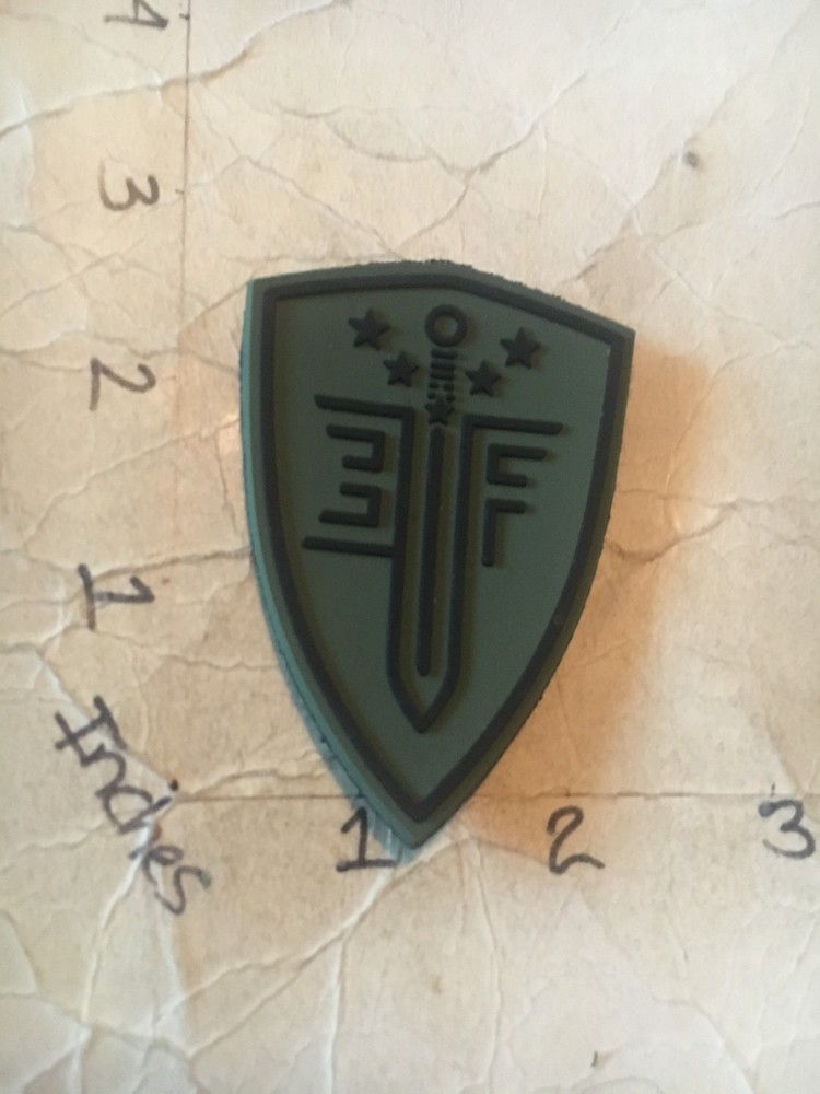 Elite Force Shield morale PVC green patch with hook & loop back 7/6/25