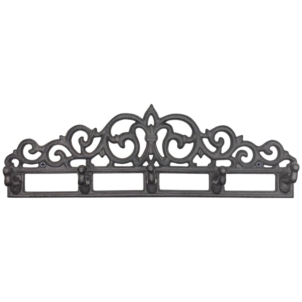 Cast Iron Wall Coat Rack with 5 Hooks, Heavy Duty Rustic Vintage Wall Mount H...