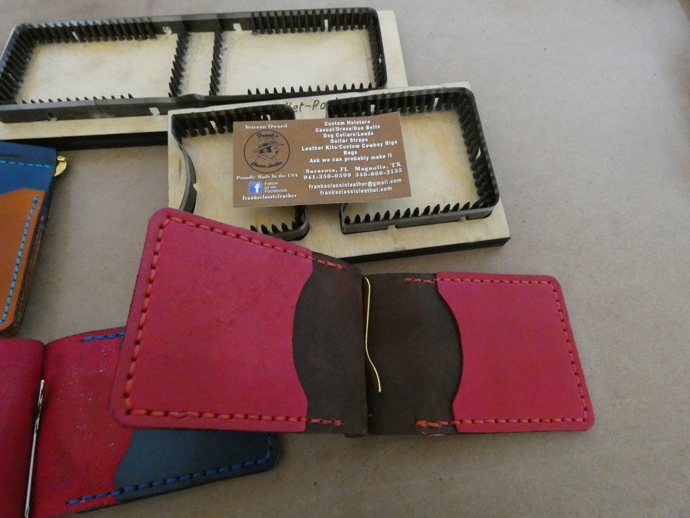Leather Spring Clip wallet Kit-HAND STITCH