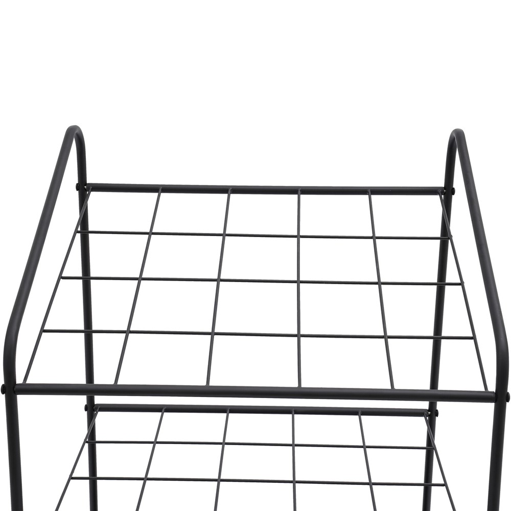 3-tiers Mobile Paper Rolls Organizer Iron Material Roll Dsplay Rack With Wheels