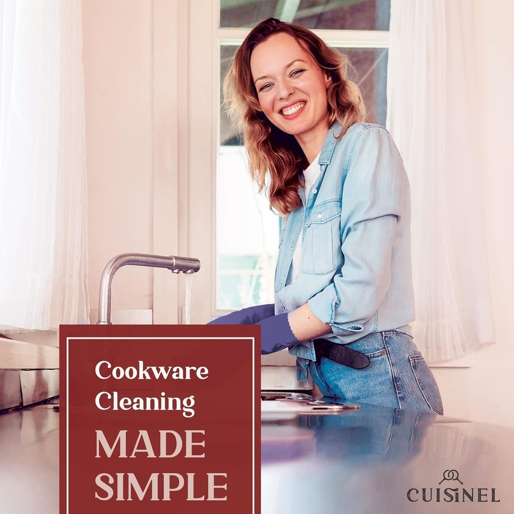 Compact Cast Iron Cleaning Brush & Ergonomic Pan Scraper - Kitchen Essential