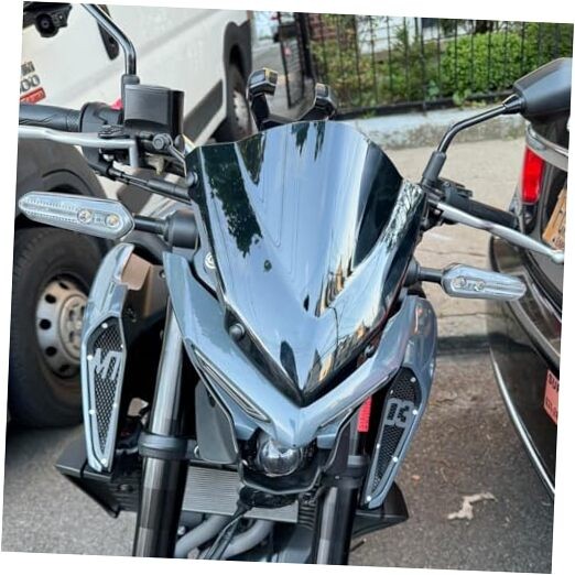 Motorcycle Windshield Windscreen Wind Deflector with Bracket Compatible Smoke