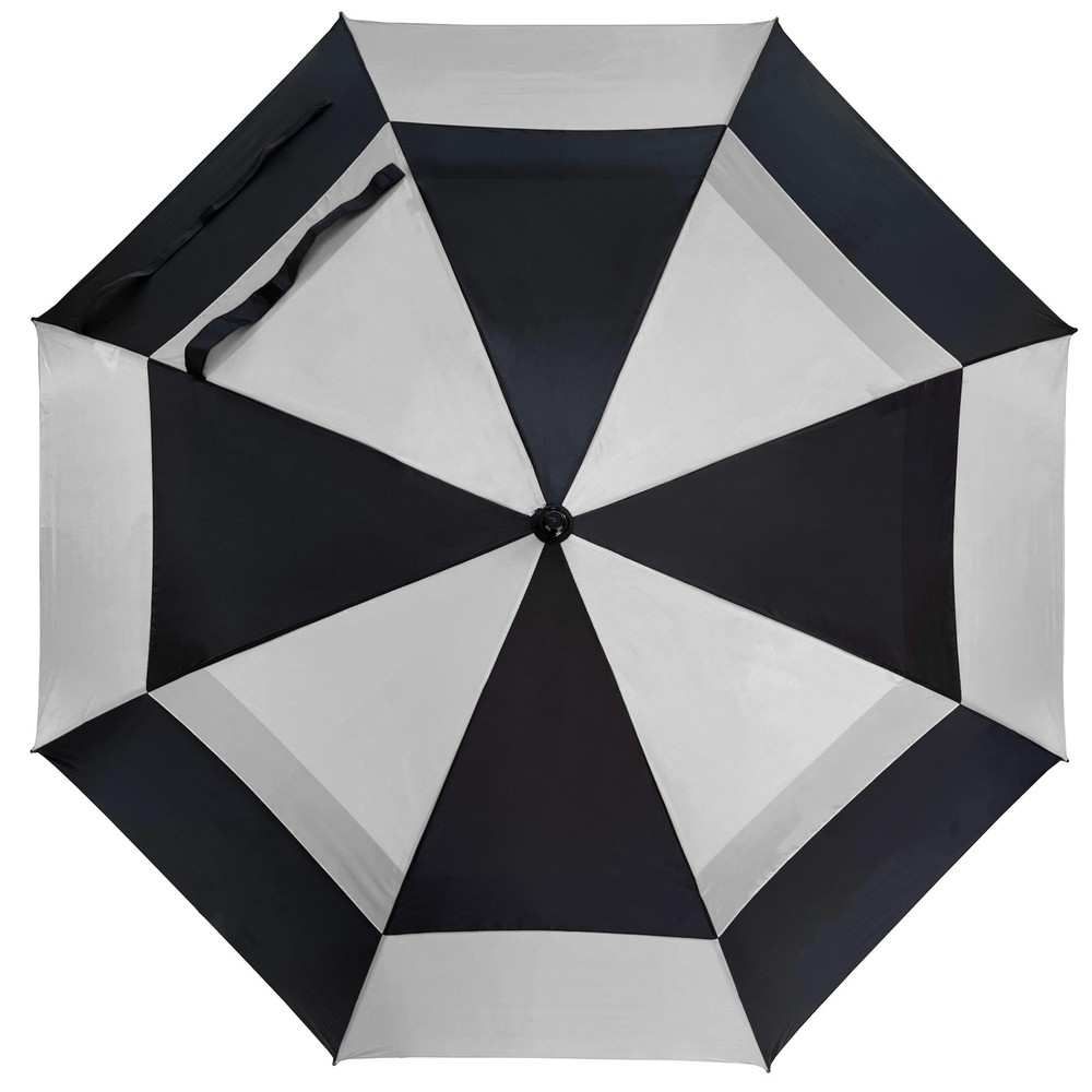 Double Canopy Golf Rain Umbrella Gray Black