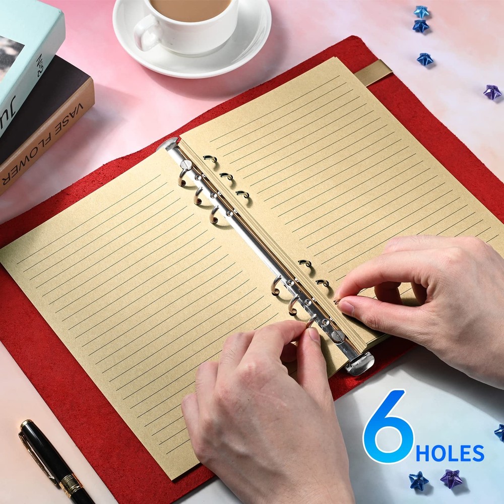 A5 Lined Vintage Refillable Paper, Retro Binder Refills Paper for