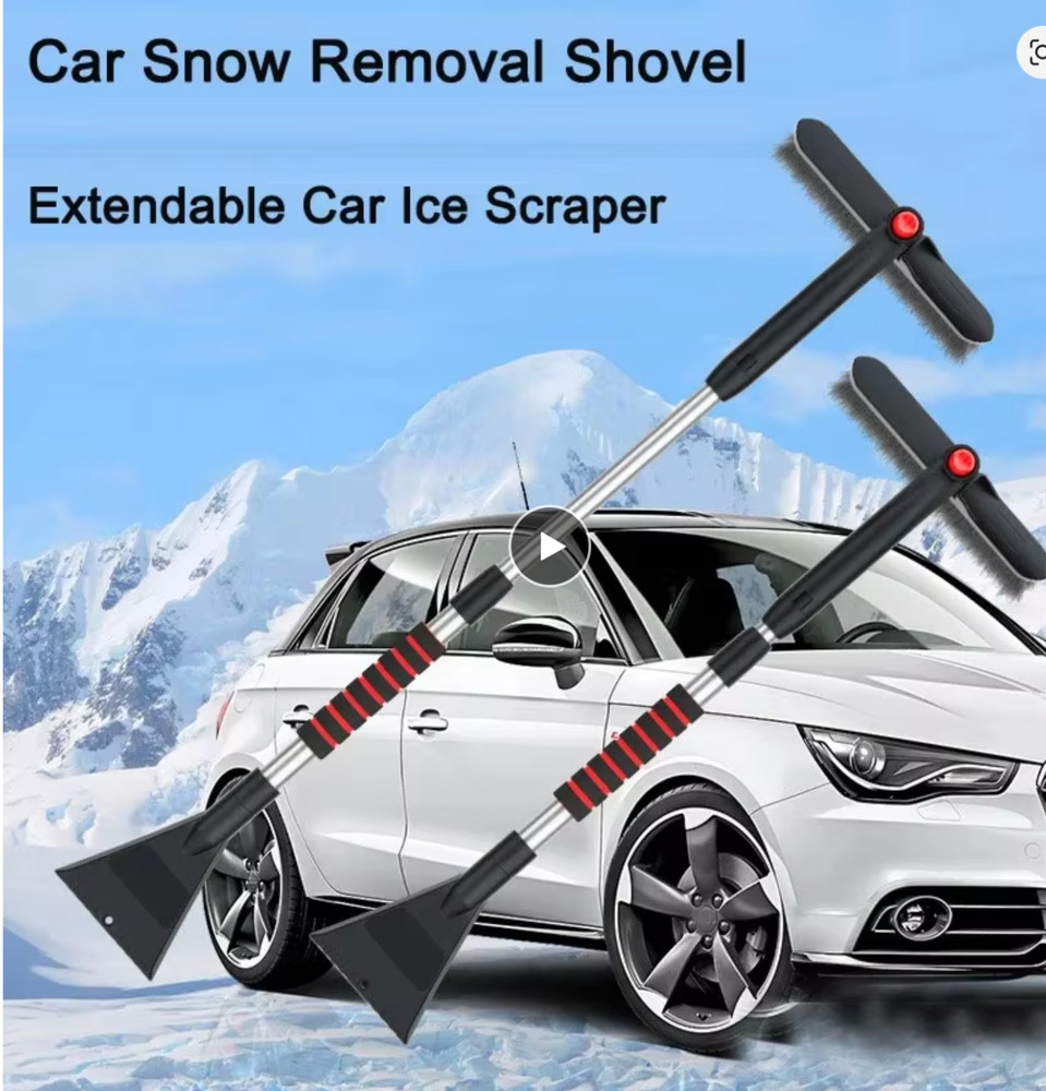 VortecSys 2-in-1 Snow Removal Tool with Telescopic and 360° Rotating Features