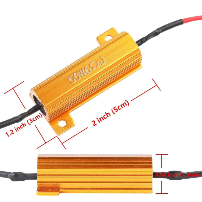 4pcs Load Resistor 50W 6RJ 6ohm LED Decoder FIX Hyper Flash Turn Signal Blinker