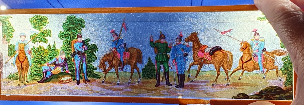 5 Vintage Glass Panoramic Magic Lantern Slides