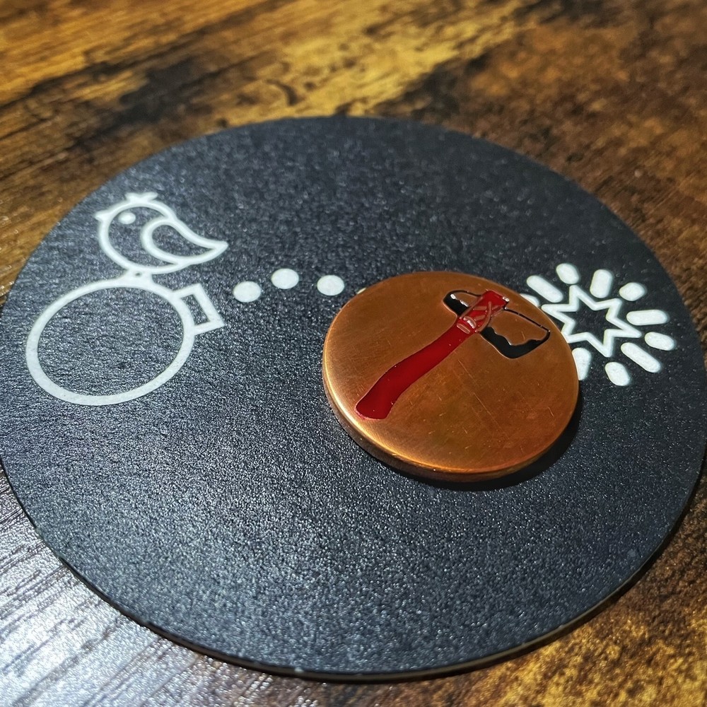 FLORIDA STATE TOMAHAWK LOGO 1.25” Laser Engraved Custom Copper Golf Ball Marker!