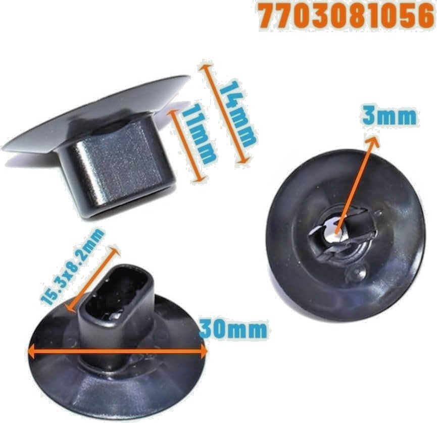 Renault Arch Liner Trim Stud Retaining Clip Black - Fits 02-2026 Models Pack # 5