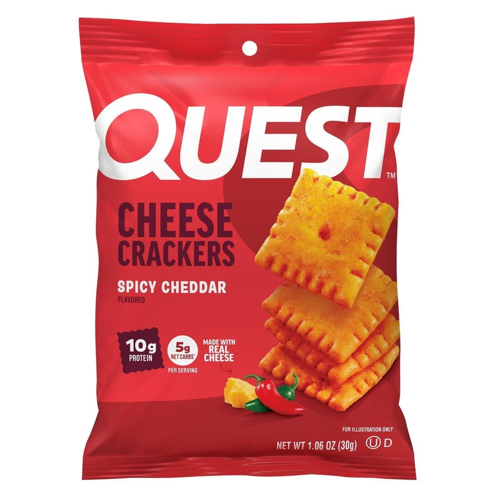 Nutrition Cheese Crackers, Spicy Cheddar Flavored, 10g Protein, 4 Count