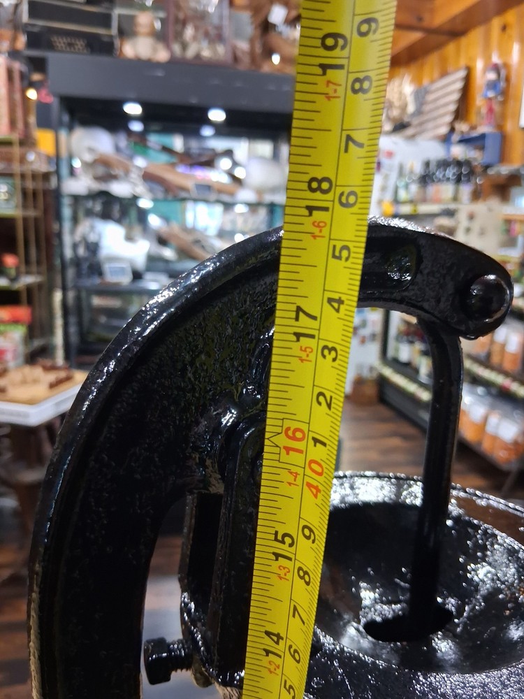 Cast Iron Hand Water Pump With Base, Refinished Black