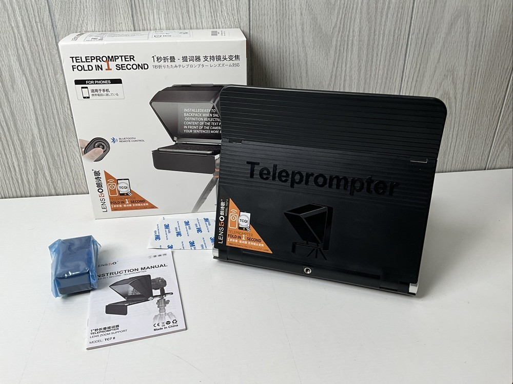 LENSGO TC7 II 7.9" Portable Teleprompter Reader Tablet/Phone/Camera OPENED BOX