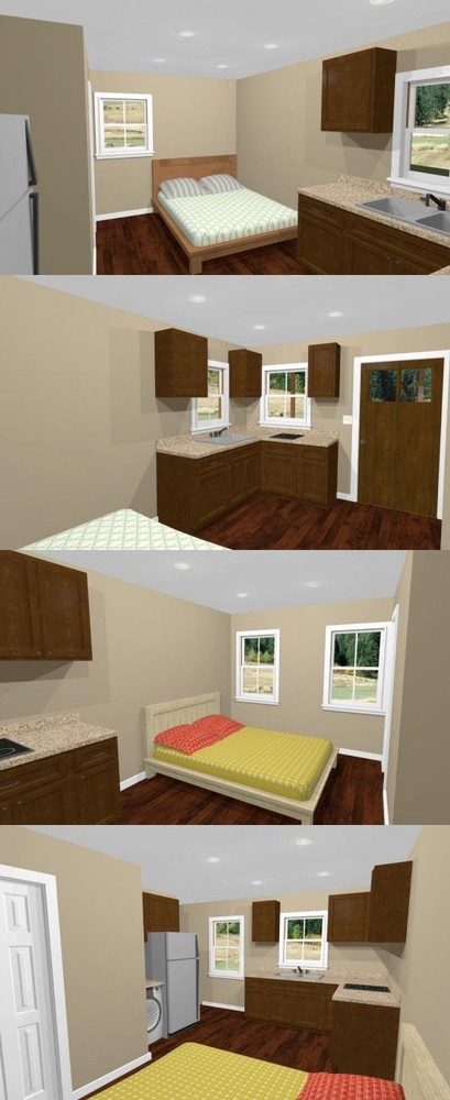 16x16 Tiny Duplex -- 441 sq ft -- PDF Floor Plan -- Model 23A