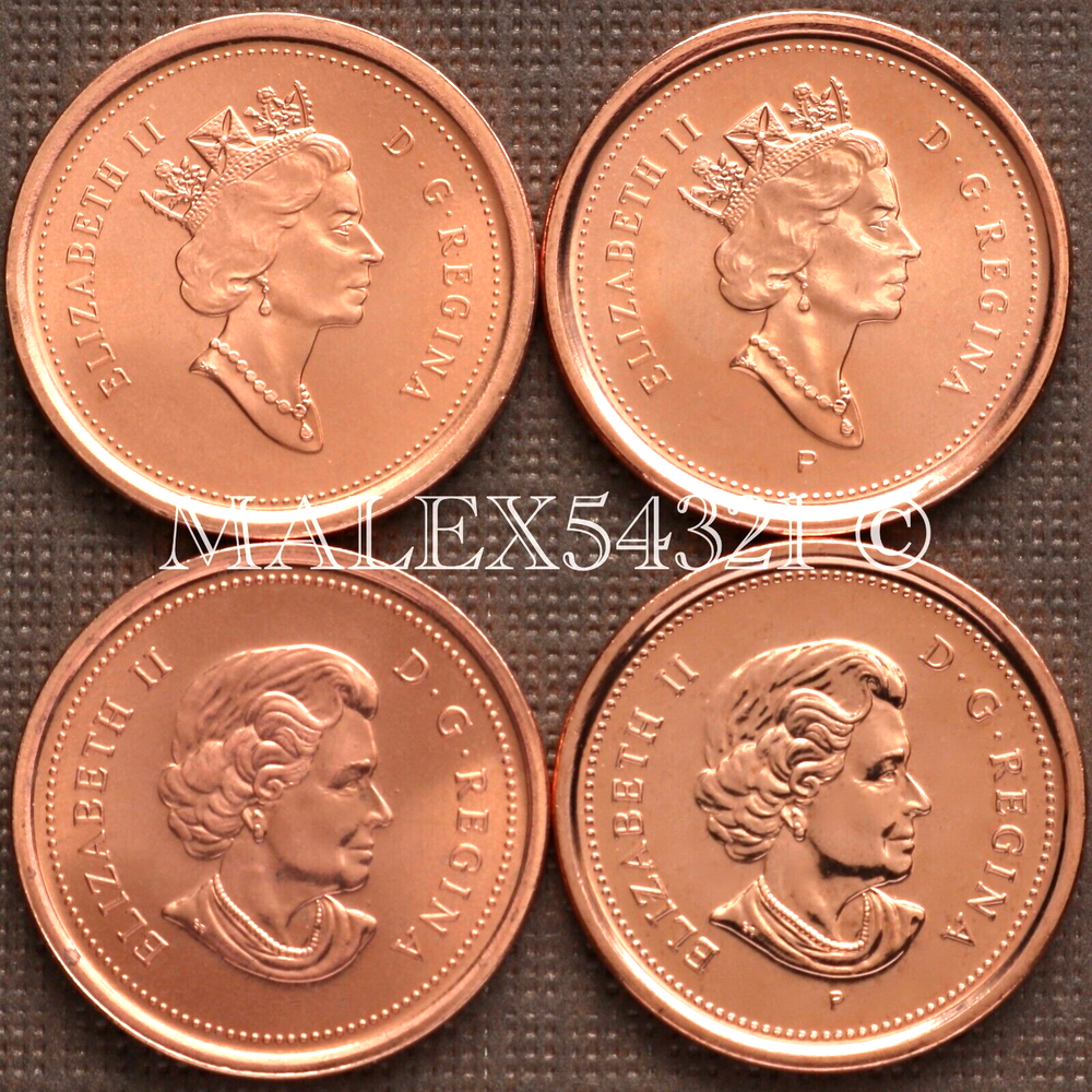 🇨🇦 ​CANADA 1 CENT SET OF 4 DIFFERENT 2003 UNCIRCULATED