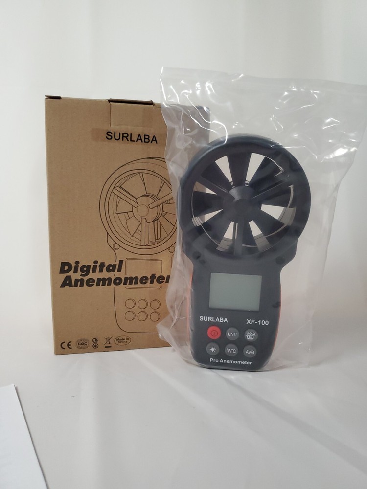 Digital Anemometer Wind Speed Temperature Meter, Handheld Air Flow Gauge Tester