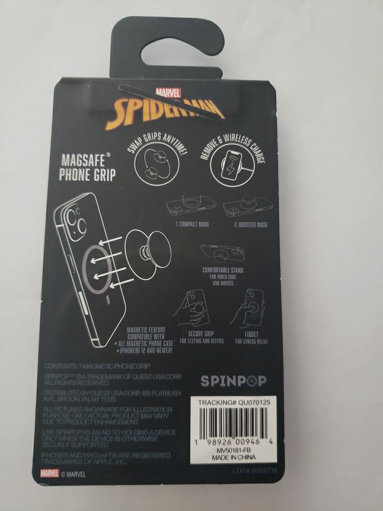 New Marvel Spider-Man Red & Gold Spider Magsafe Spinpop Phone Grip