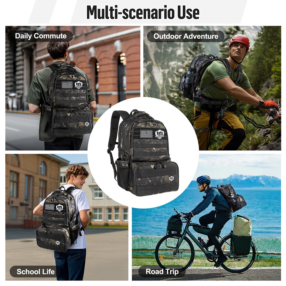 Tactical Backpack with Cooler Compartment, Holds 17" Laptop for Work, School