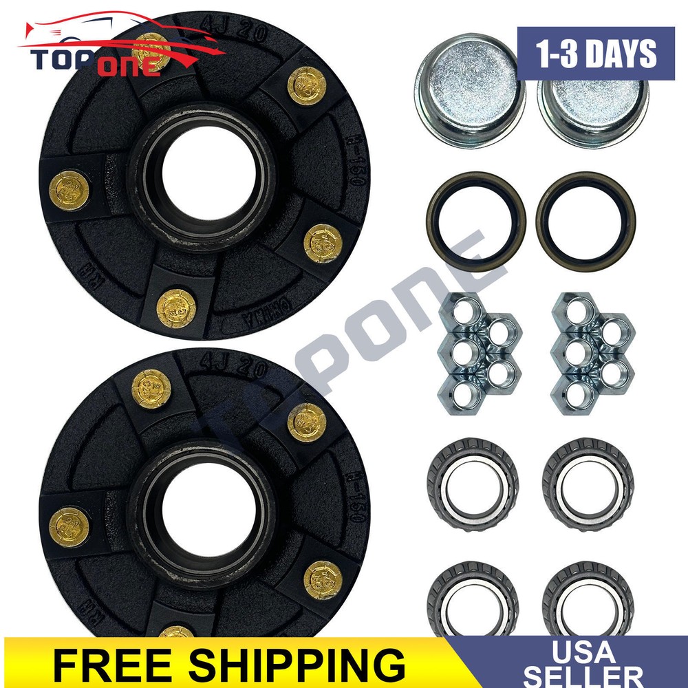 1" Trailer Wheel Idler Hub Kit 5-4.5" Bolt Circle For 2000 lb Axle.