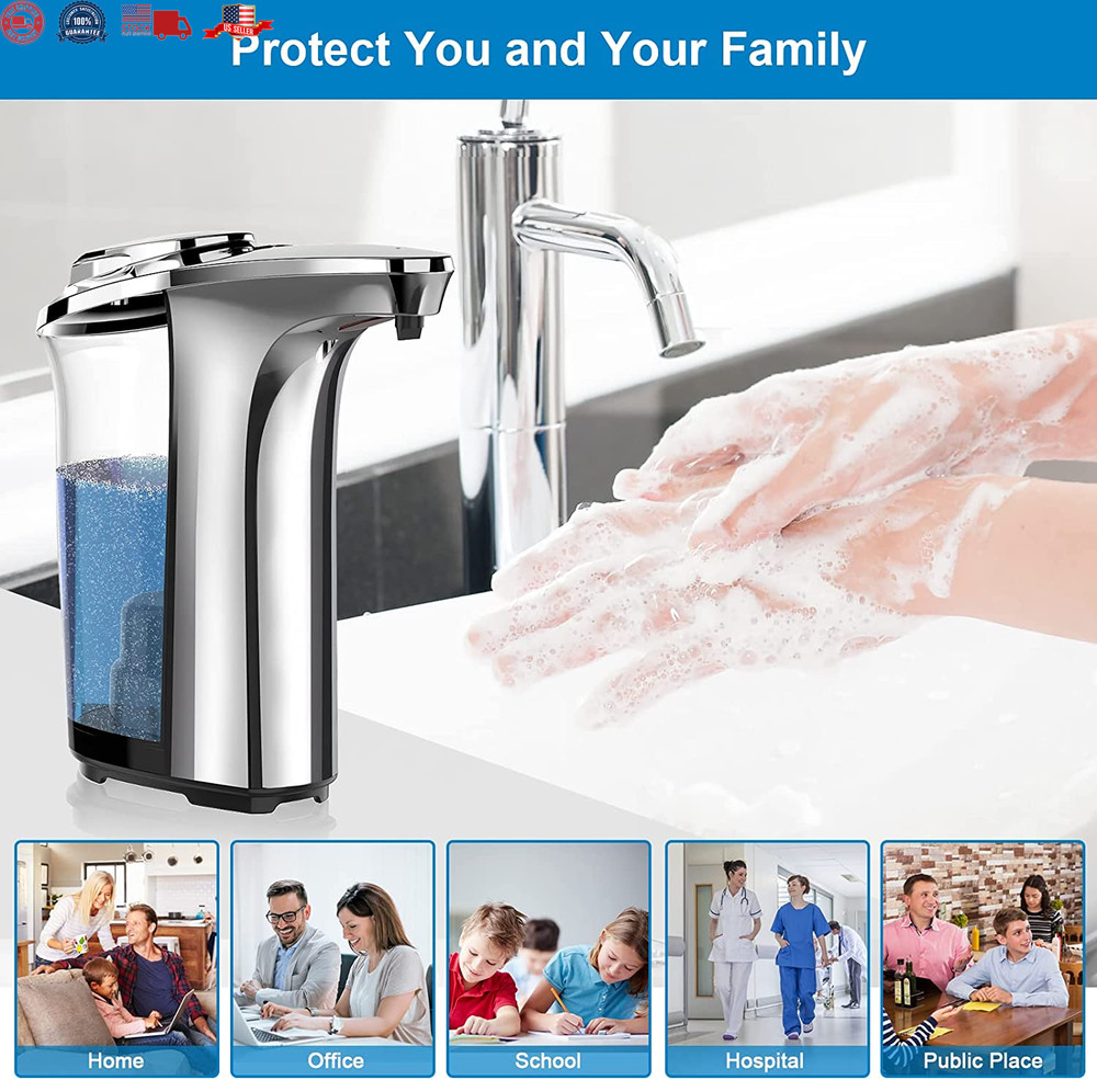 Touchless 17oz Automatic Soap Dispenser with Upgraded Infrared Sensor for Kitche