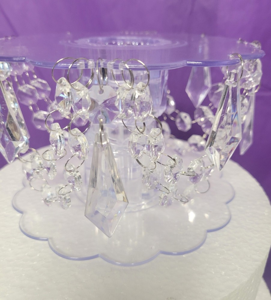 Elegant 2 Piece Set Crystal Cake Separators Wedding Cake Stands