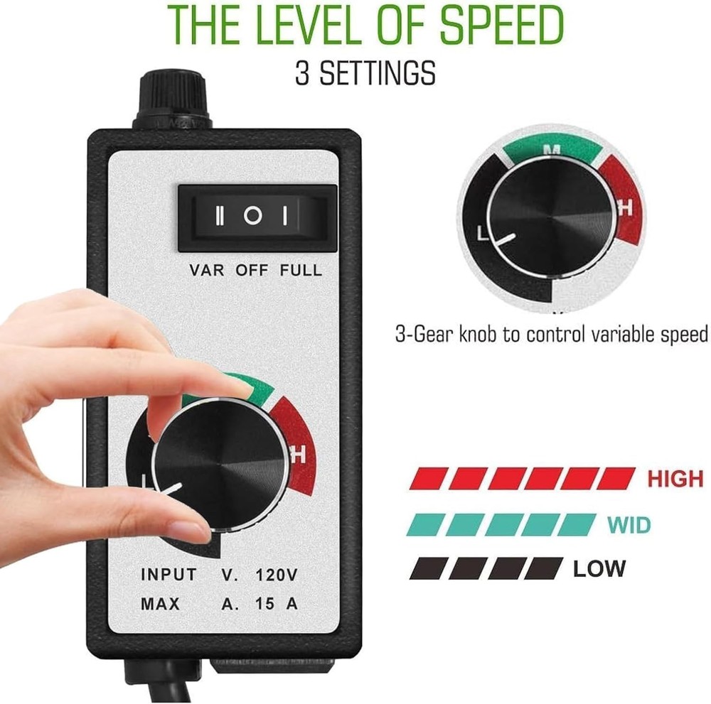Advanced 120V AC Fan Speed Controller with 3 Settings & Overload Protection