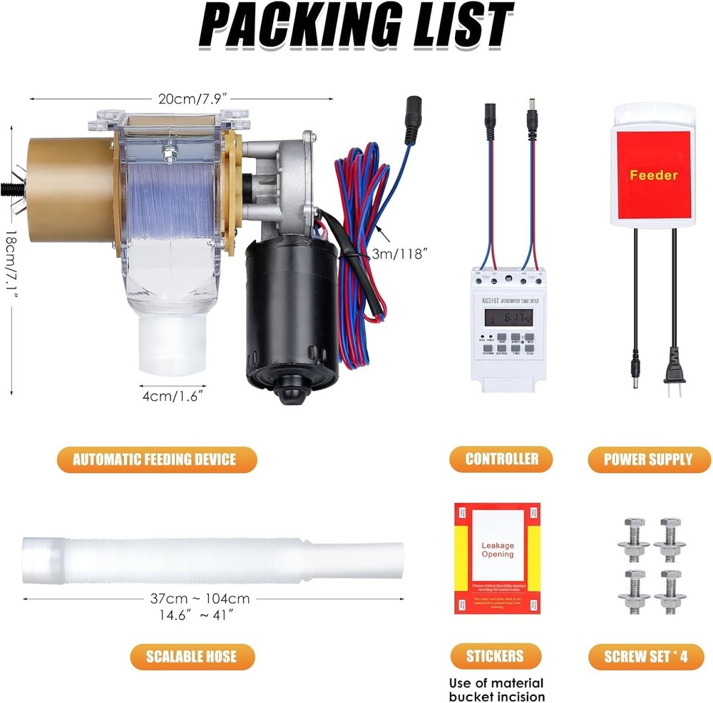 Timed Automatic Chicken Feeder 16 Groups of Timer & Quantitative Poultry Feeders