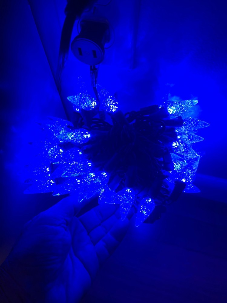 Philips Blue LED Faceted 60 Count C6 19.6’ Lighted Length String Lights NIB