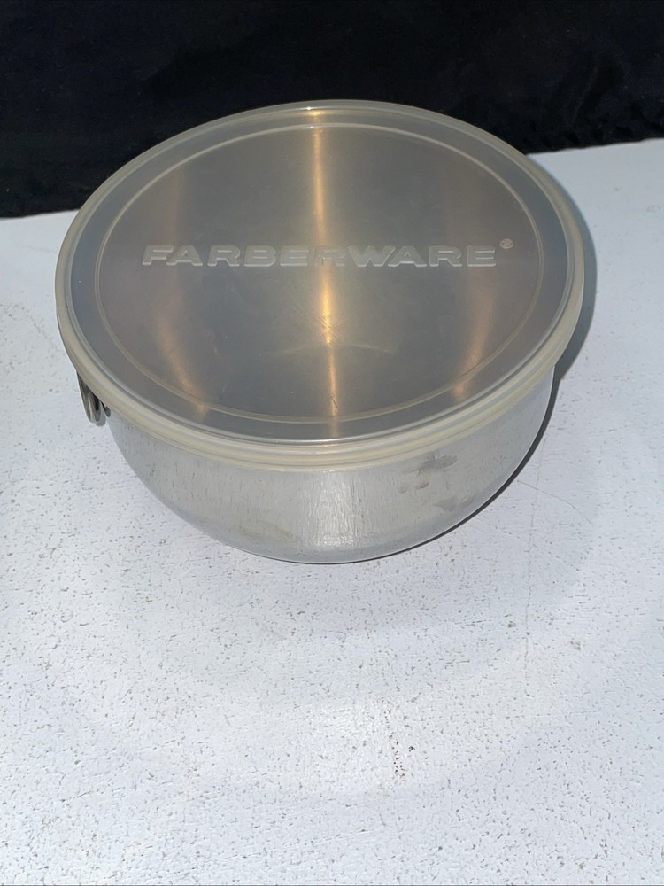 VTG 3pc Farberware Bowl Stainless Thumb Ring MixingNesting Serve