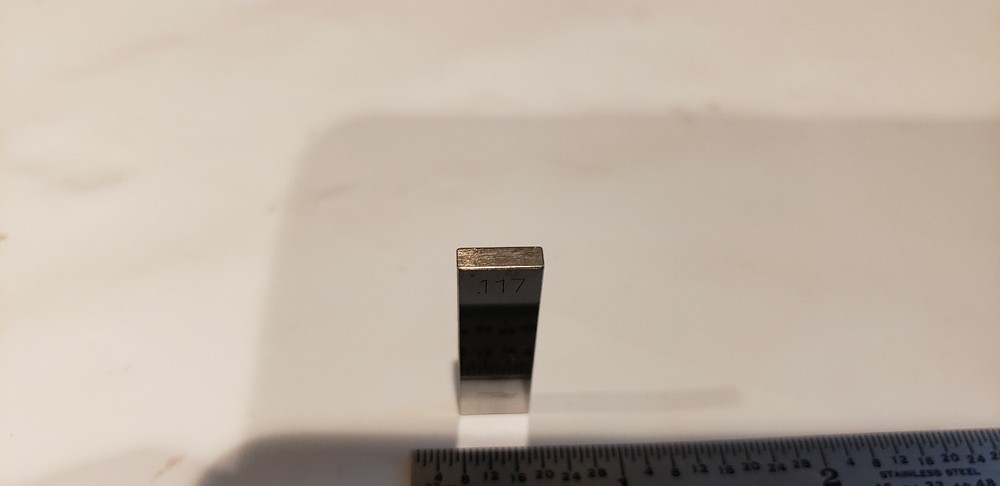 .117" Fowler Rectangular Steel Gage Gauge Block.