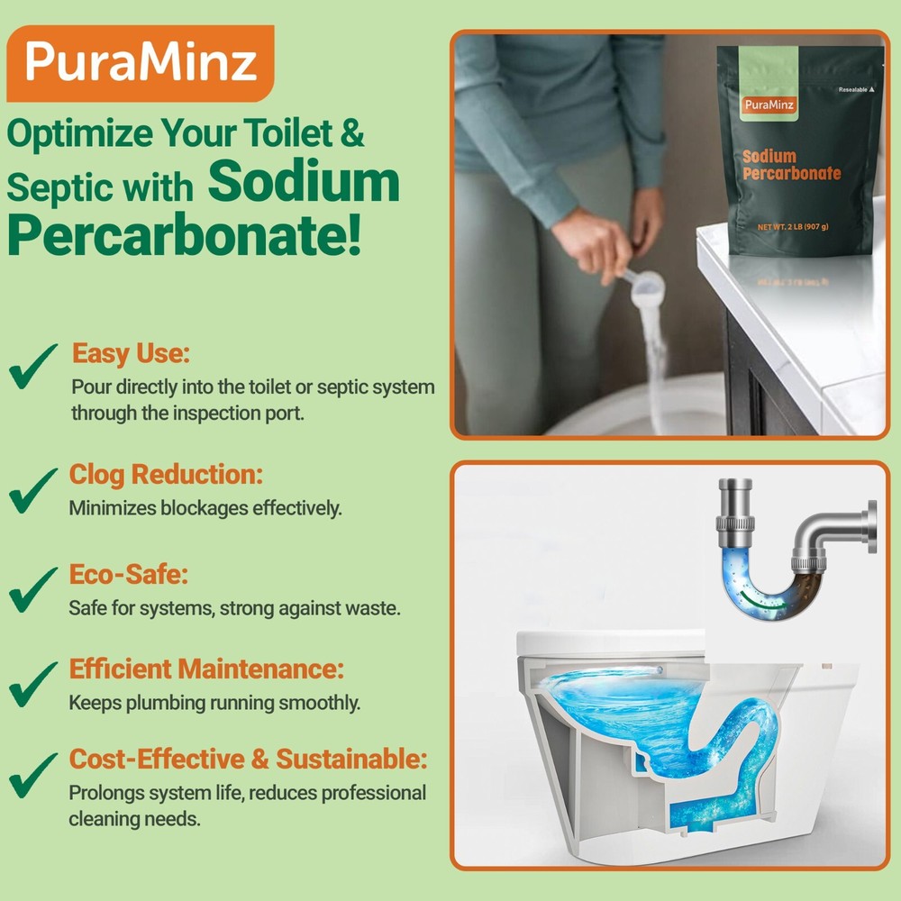 Sodium Percarbonate - 2 lbs- Multi-Purpose Cleaner, Color Safe Oxygen Bleach
