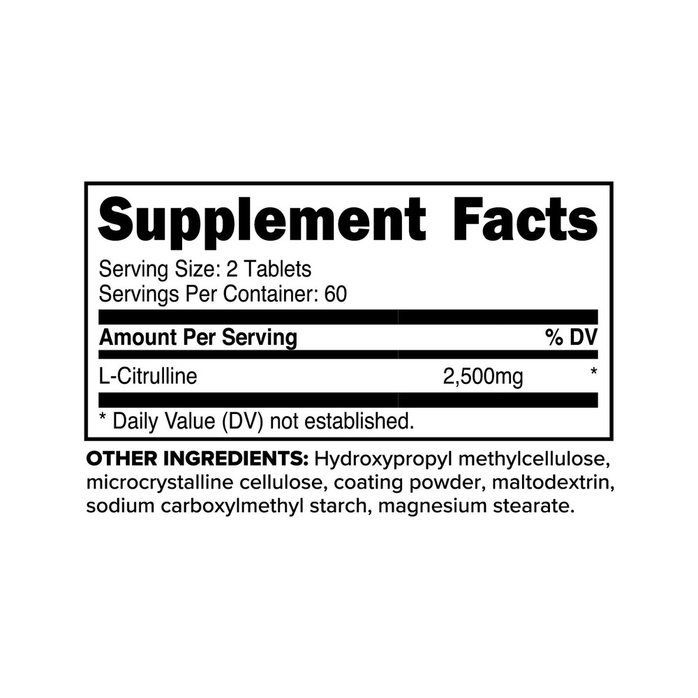 PrimaForce L-Citrulline 2500mg, 120 Tablets, 60 Servings